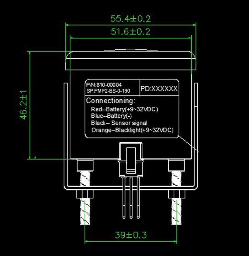 SAMDO Marine Fuel Gauge Fuel Level Gauge 0-190ohm Signal 52mm with Backlight 12V/24V White - Image 2